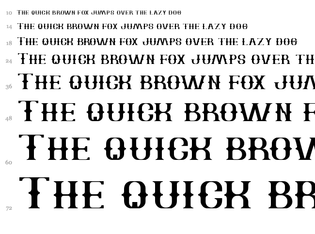 The Bartender font waterfall